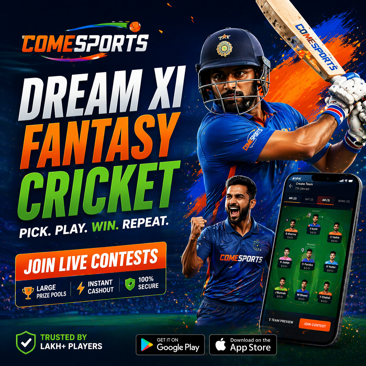 Come India Hub fantasy sports main visual